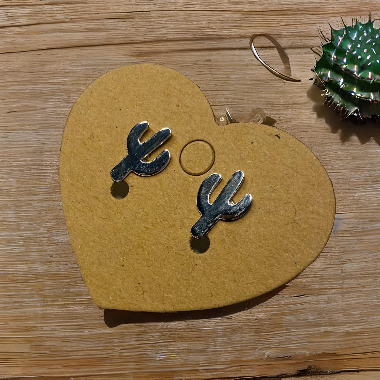 Earrings, cute cactus