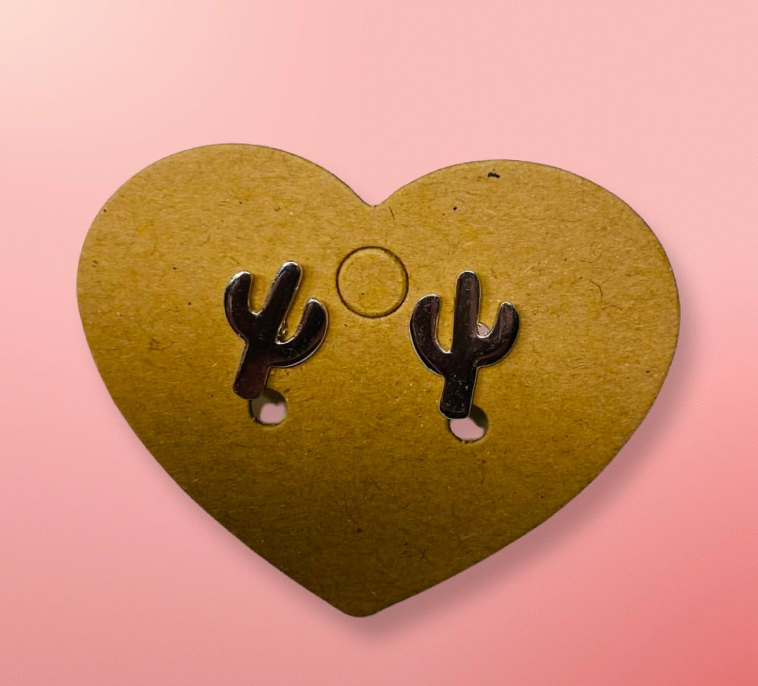 Earrings, cute cactus