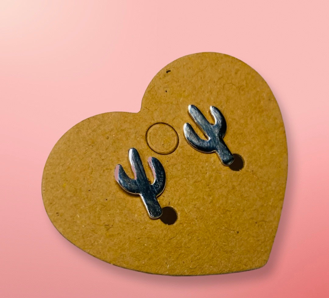 Earrings, cute cactus