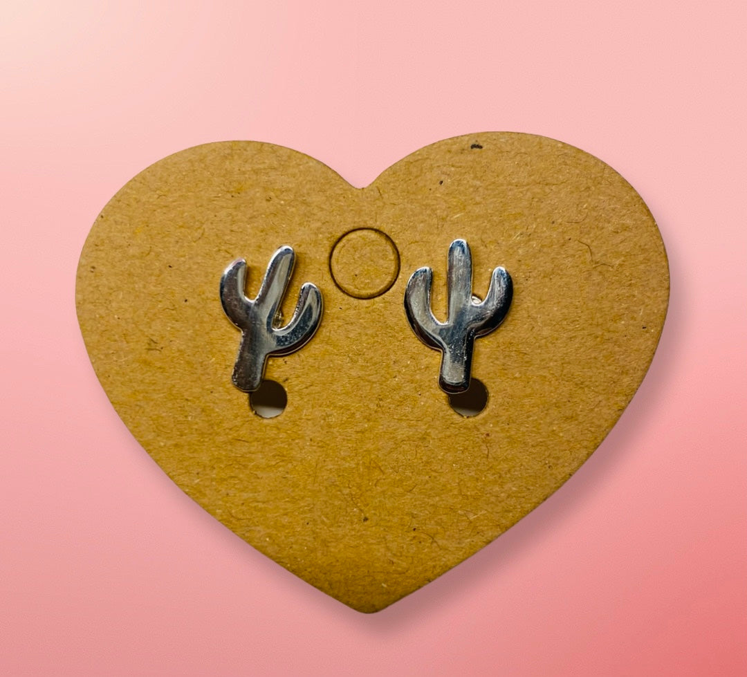 Earrings, cute cactus