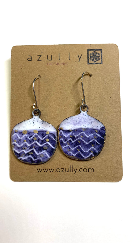 Enameled Earrings Wave