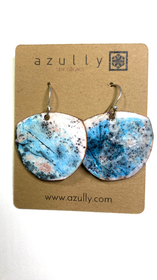 Enameled Earrings Cherry Blossoms