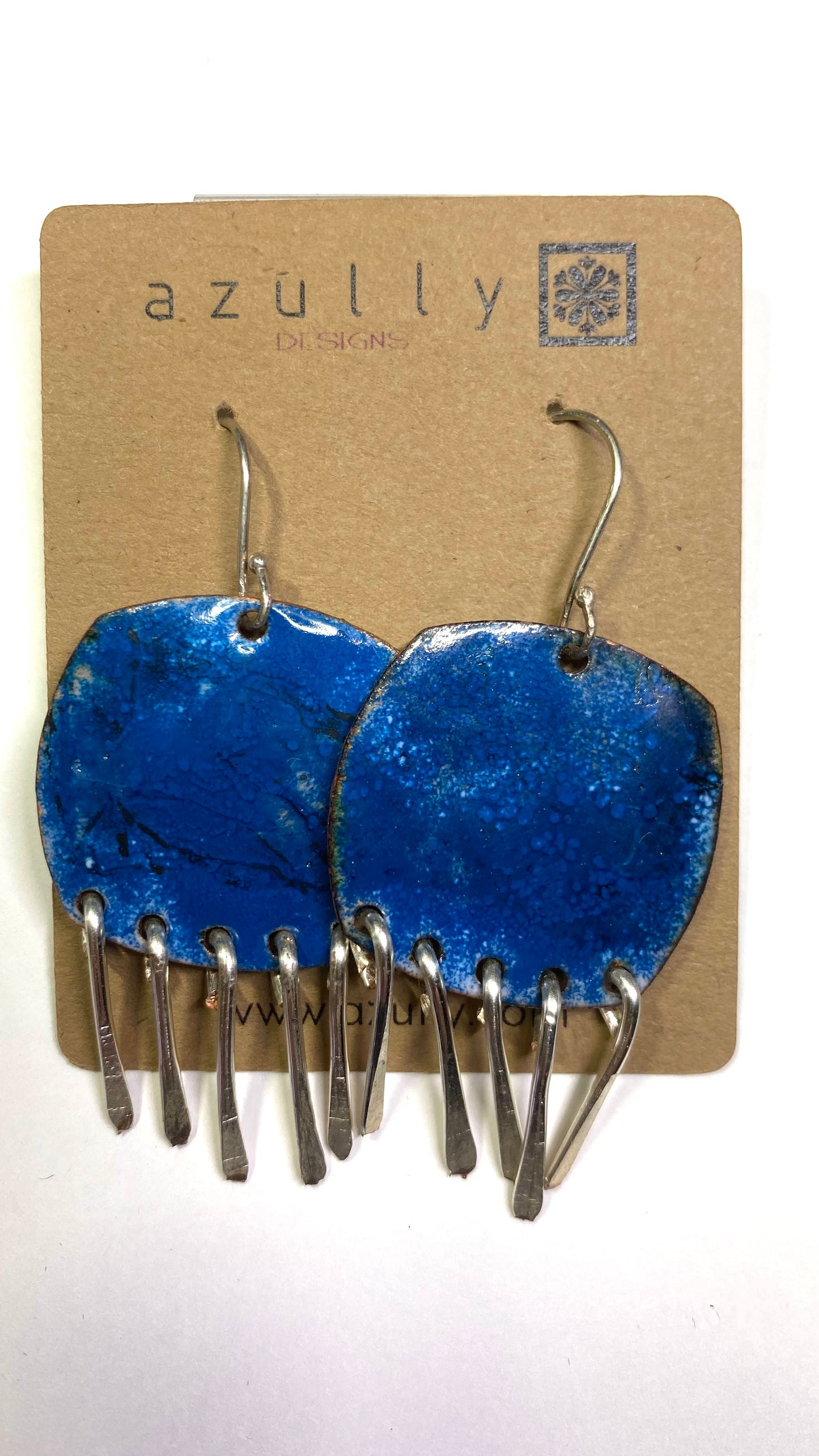 Blue Enameled Earrings