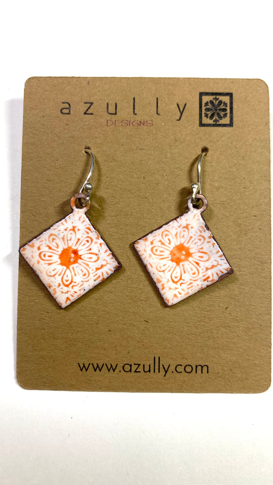 Tile Earrings Orange